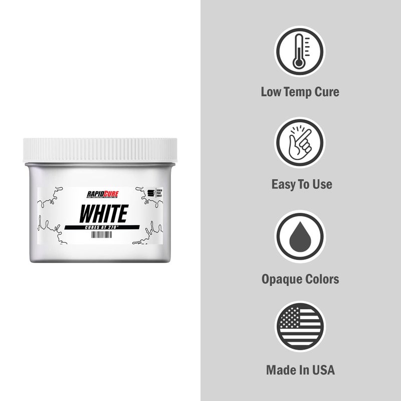 Screen Print Direct حبر الطباعة بالشاشة Rapid CureÂ® أبيض (بنت - 16 أونصة) - حبر بلاستيسول للطباعة بالشاشة، طلاء قماش يجف بسرعة - طباعة الشاشة مباشرةÂ®، صنع في الولايات المتحدة - Image 2